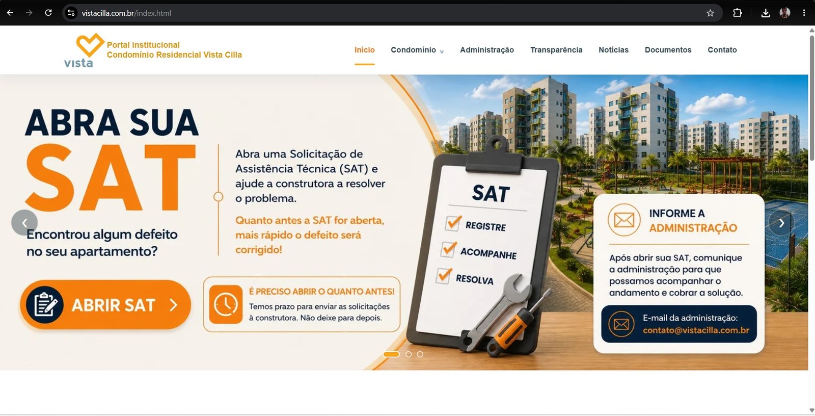 Portal Institucional Vista Cilla